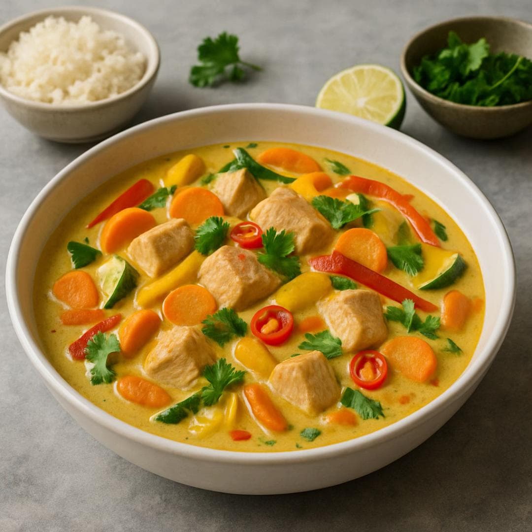 Curry de Peru ao Leite de Coco