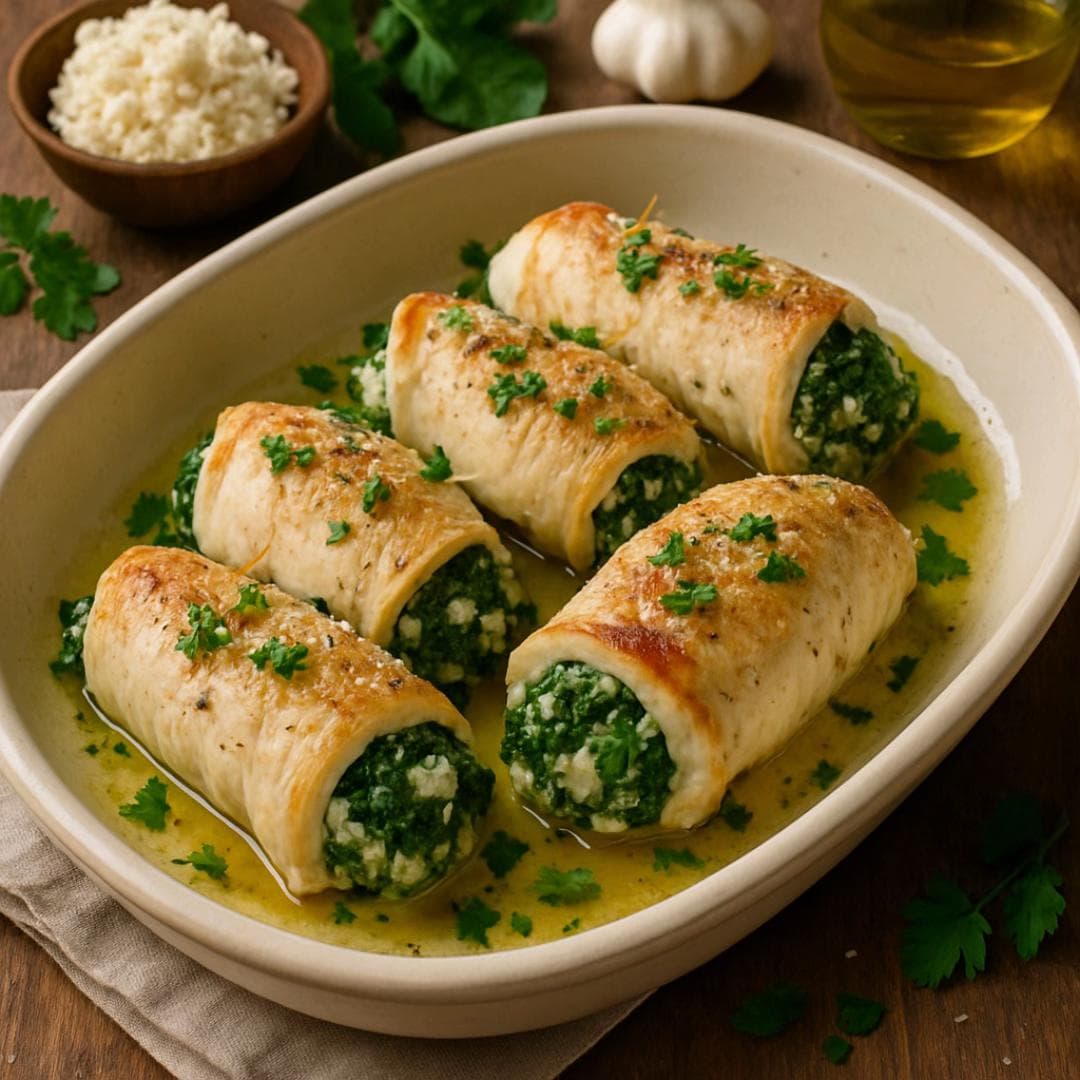 Filets de Poulet Farcis à la Ricotta et Épinards