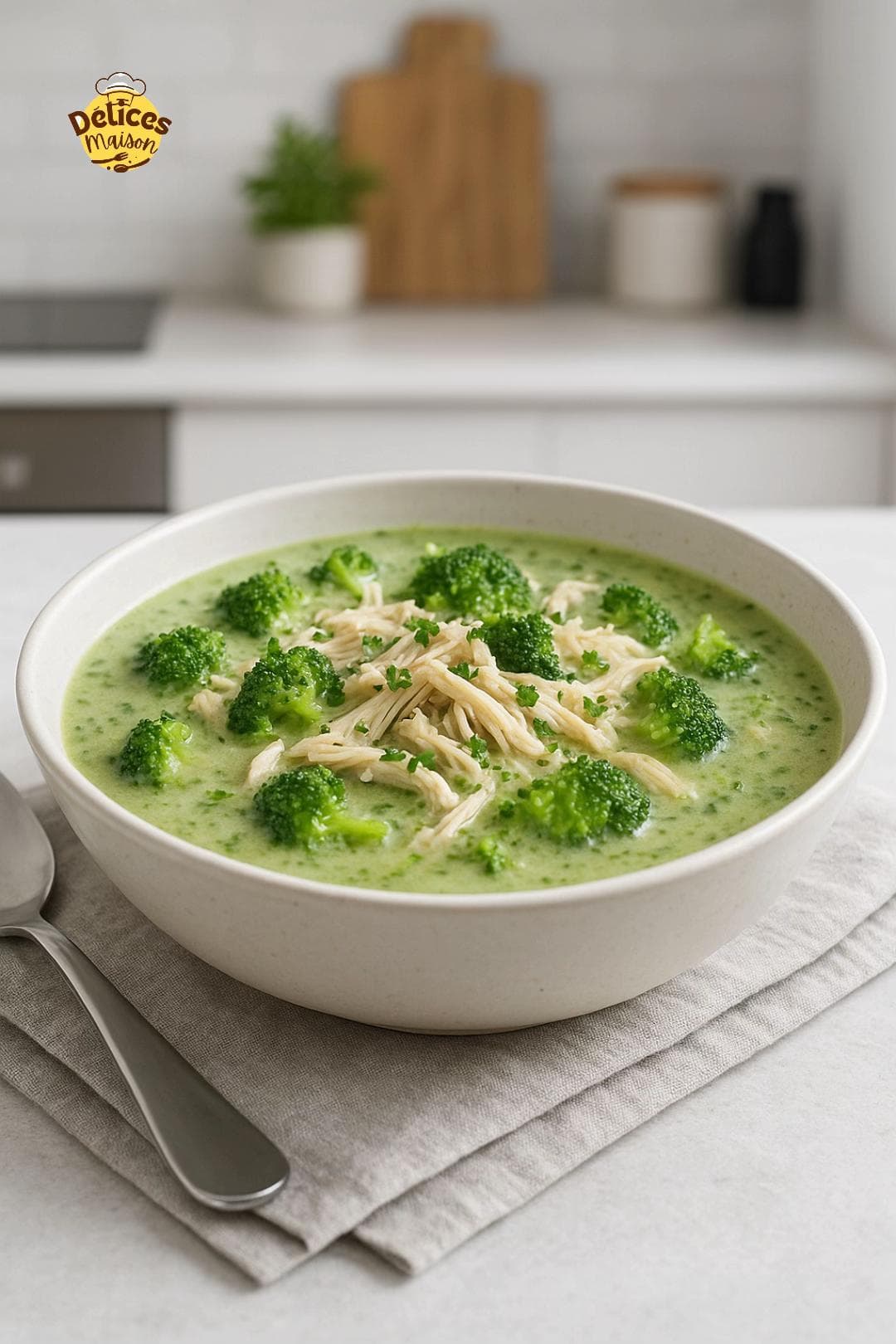 Soupe de Brocoli au Poulet et Poireau