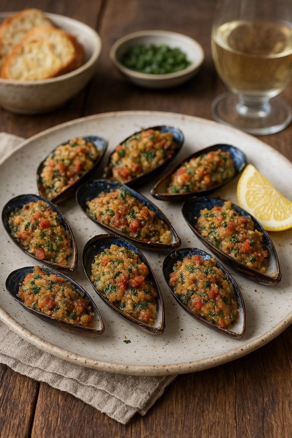 Moules Gratinées au Fromage