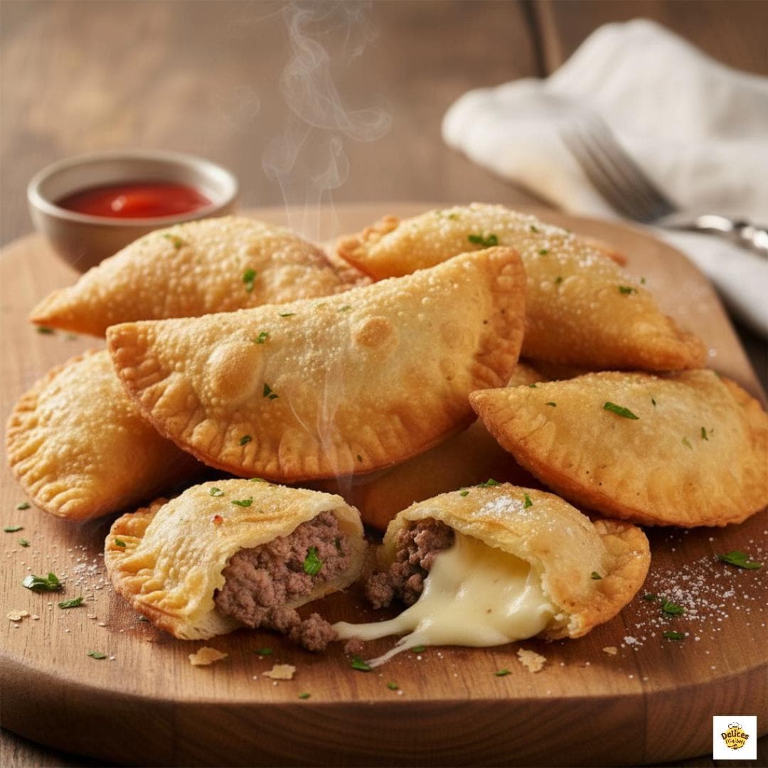 Pastels croustillants au fromage et à la viande