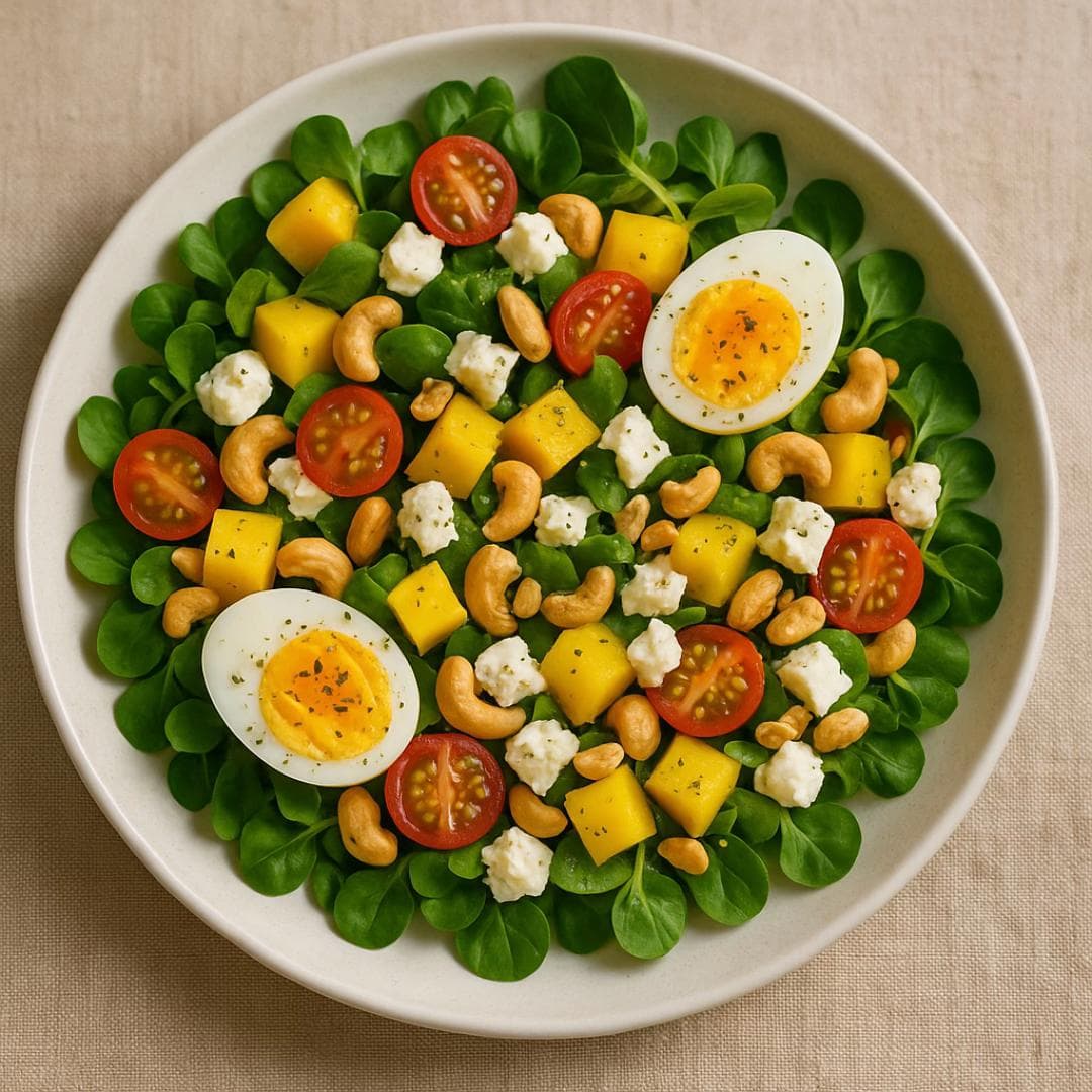 Salade de Mangue, Fromage de Chèvre et Cresson