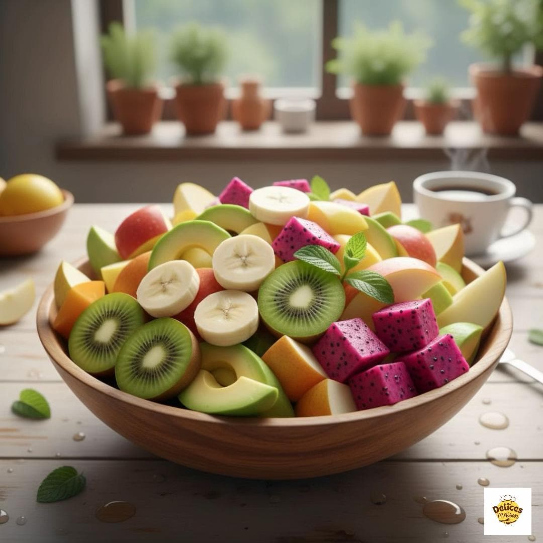 Salade de Fruits Colorée et Crémeuse