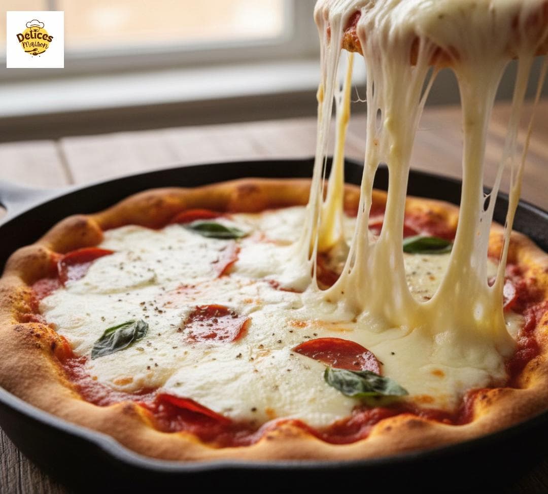 Pizza à la Poêle Fondante et Croustillante