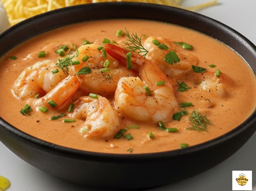 Crème de Crevettes Gourmande aux Herbes Fraîches