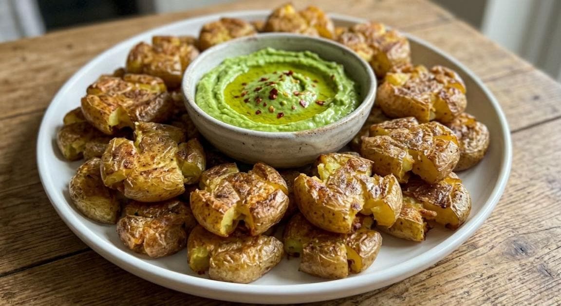 Patatas Bravas Croustillantes & Dip Vert Avocat-Coriandre