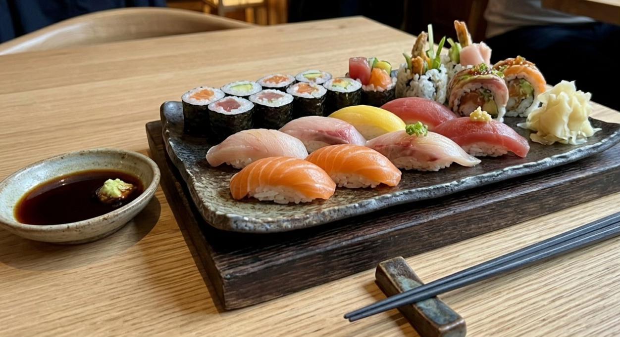 Plateau de Sushis Maison Saumon, Thon & Poisson Blanc