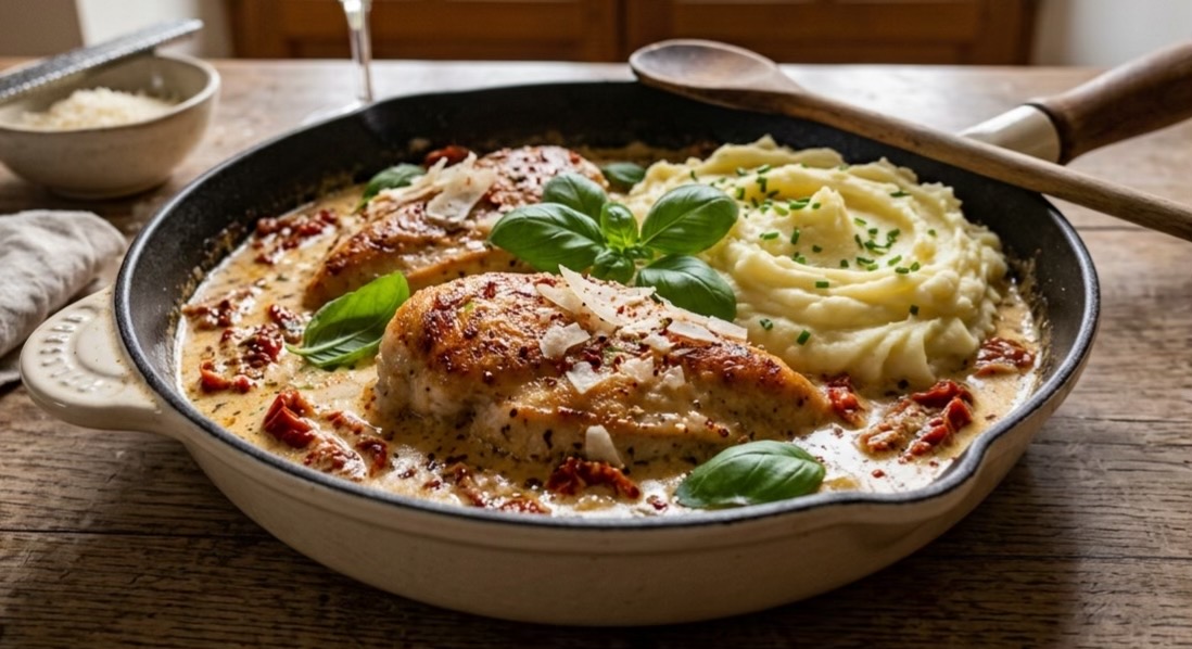 Poulet Marry Me — Sauce Crémeuse à l'Ail, Tomates Séchées et Parmesan