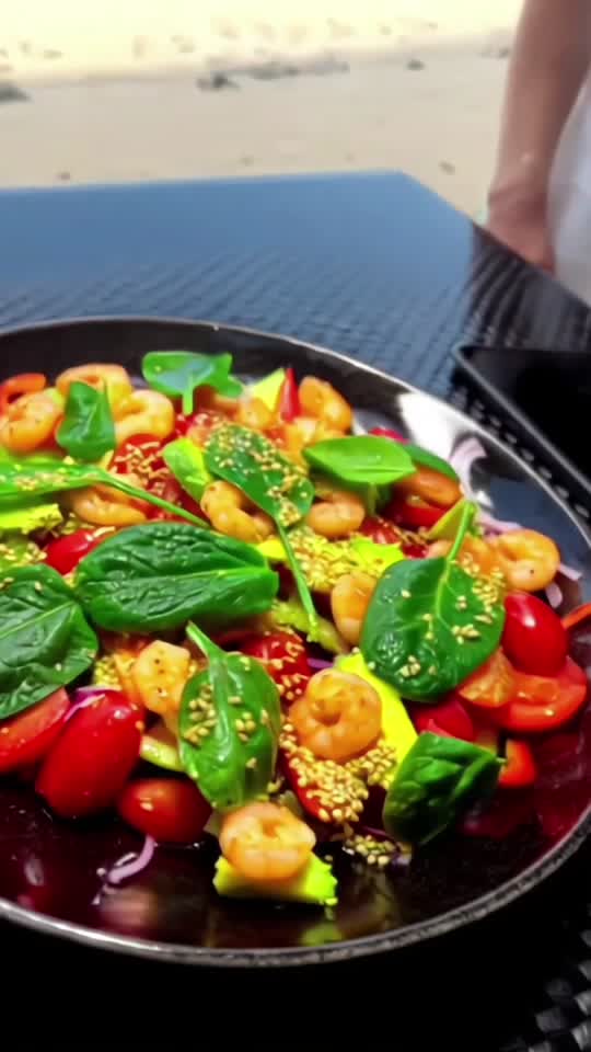 Salade de Crevettes Méditerranéenne aux Agrumes
