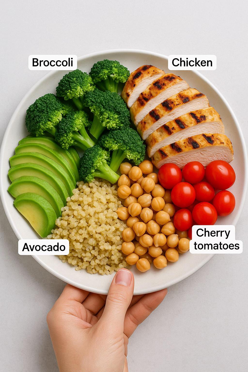 Assiette Équilibrée avec Brocoli, Quinoa et Poulet Grillé