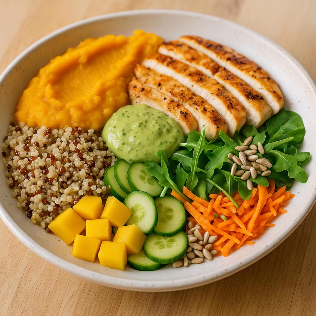 Buddha Bowl Quinoa, Potiron y Filete de Pollo