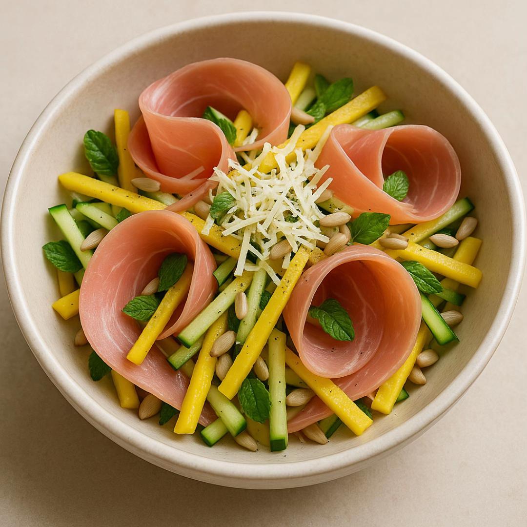 Salade de Jambon, Mangue et Concombre