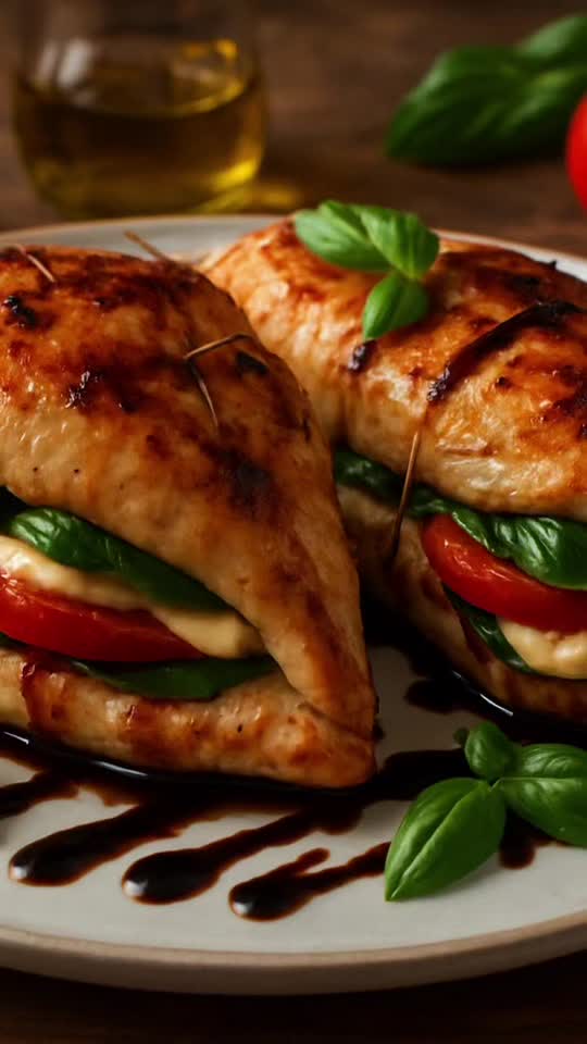 Poulet Farci Caprese: Receita de Frango com Molho de Tomate e Queijo
