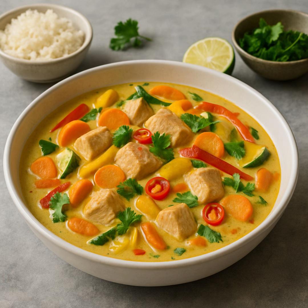 Curry de Peru ao Leite de Coco