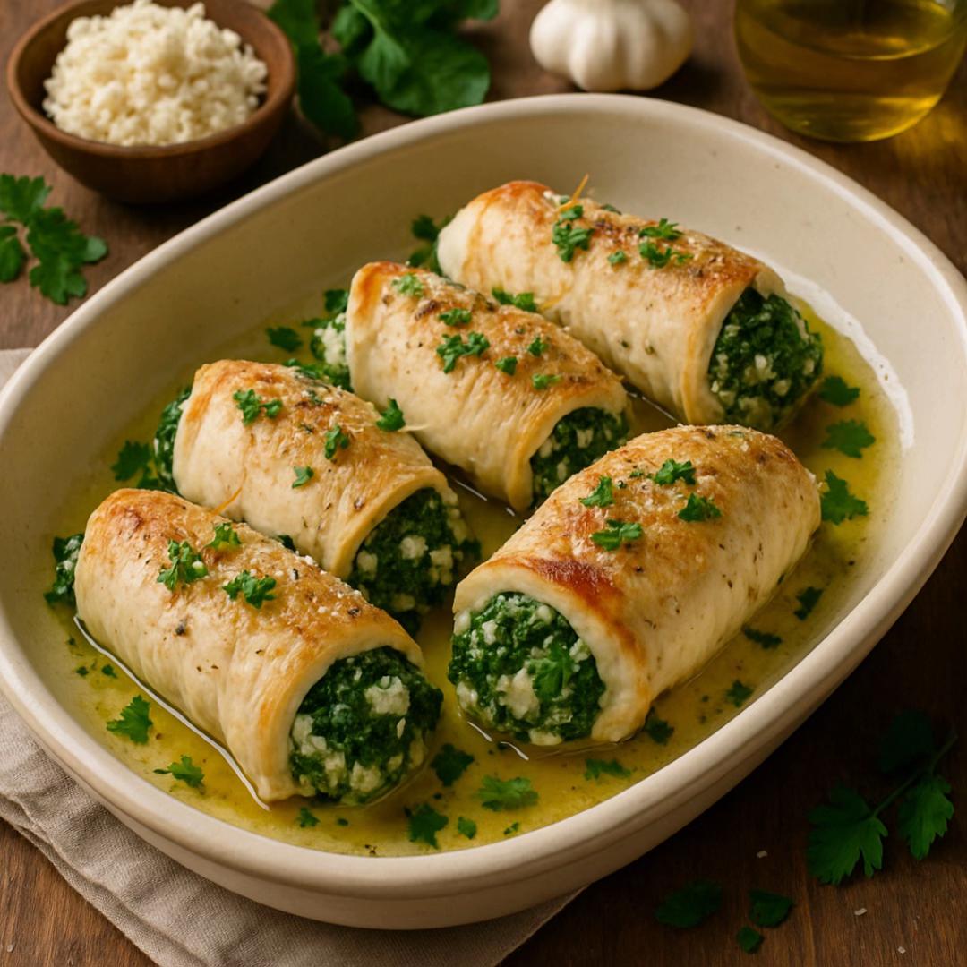 Filetes de Pollo Farcidos con Ricotta y Espinacas