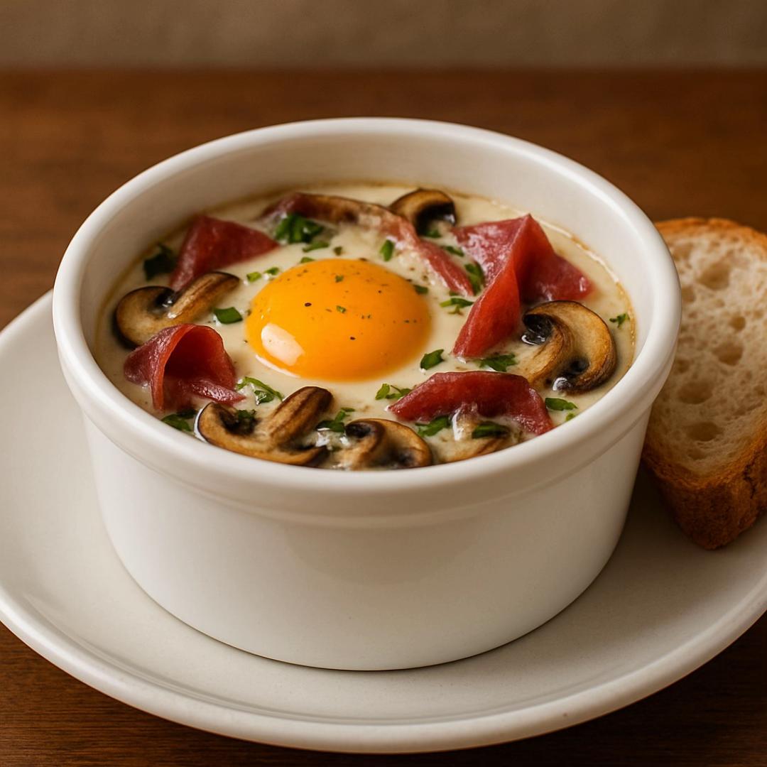 Mushroom and Prosciutto Baked Eggs