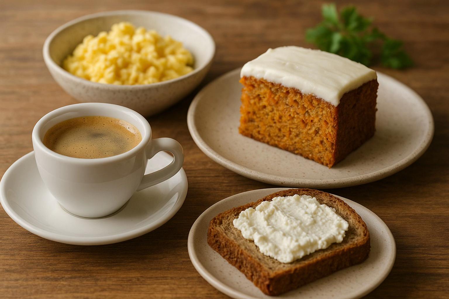 Balanced Breakfast: Whole Wheat Toast, Scrambled Eggs, and Ricotta