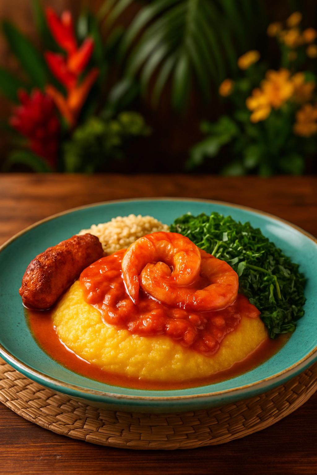 Angu aux Crevettes et Saucisse à la Brésilienne
