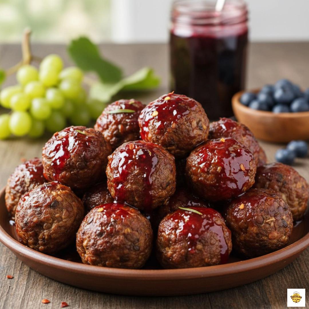 Boulettes véganes à la gelée de raisin