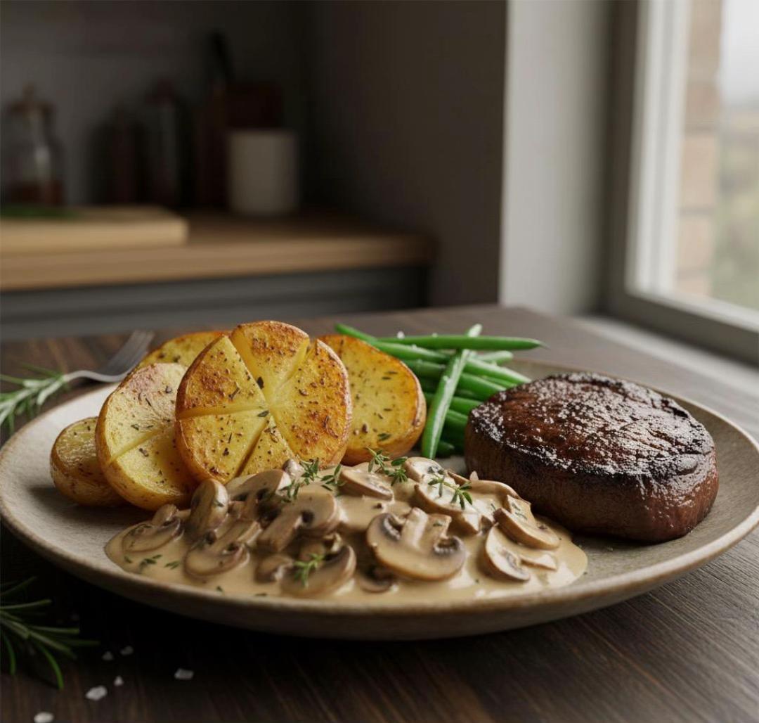 Bavette con hierbas y verduras de temporada