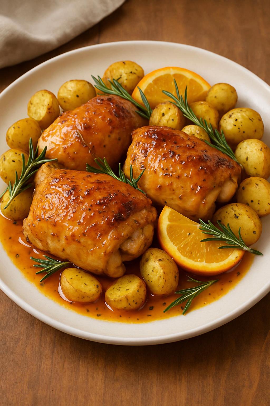 Poulet aux oranges et miel