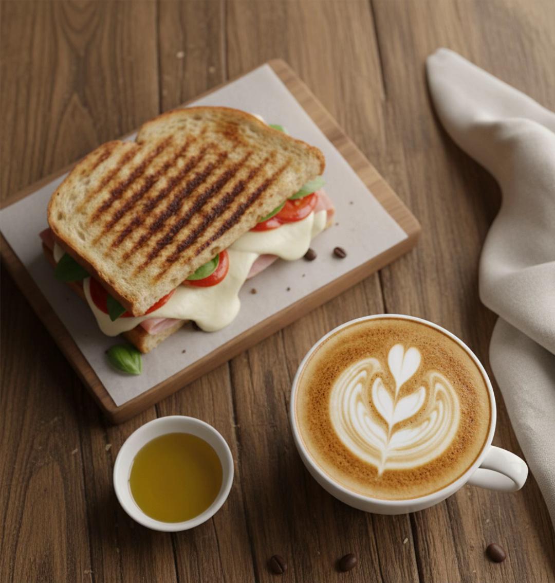 Light Vegetable and Cheese Panini