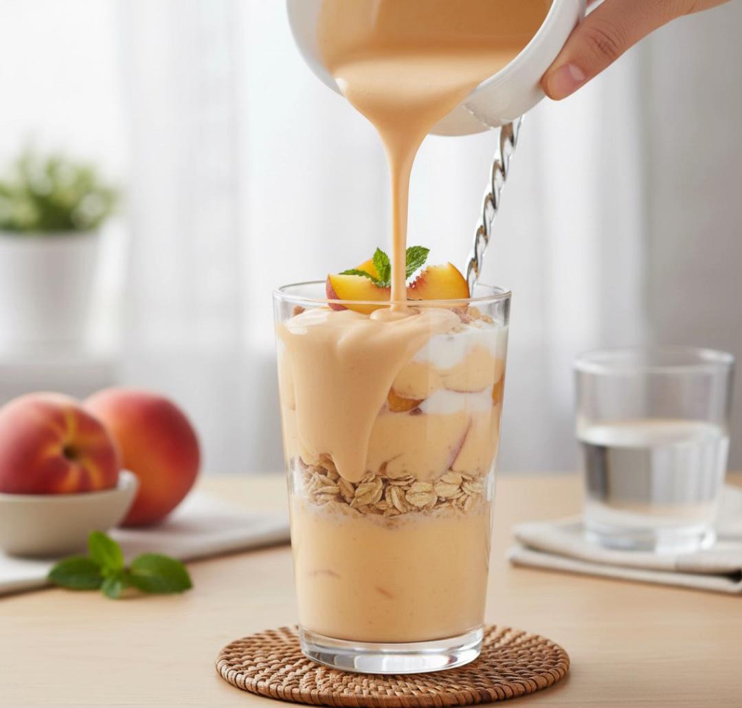 High-Fiber Peach Yogurt Parfait