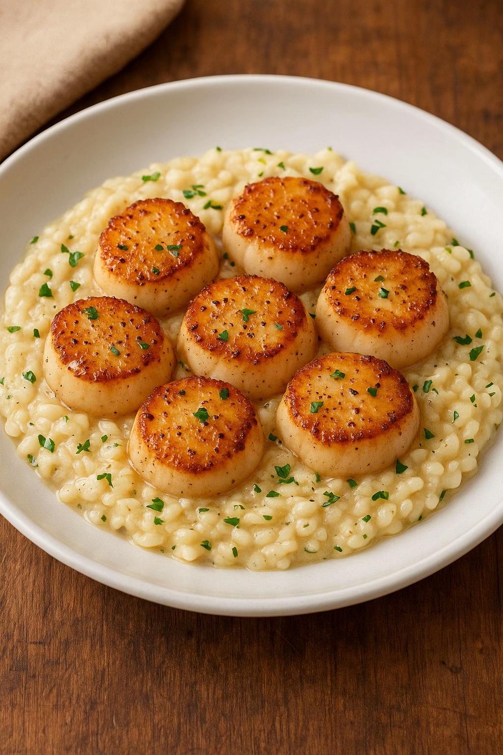 Pan-Seared Scallops and Creamy Risotto