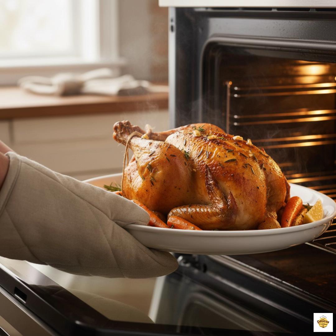 Roast Chicken with Vegetables and Creamy Sauce