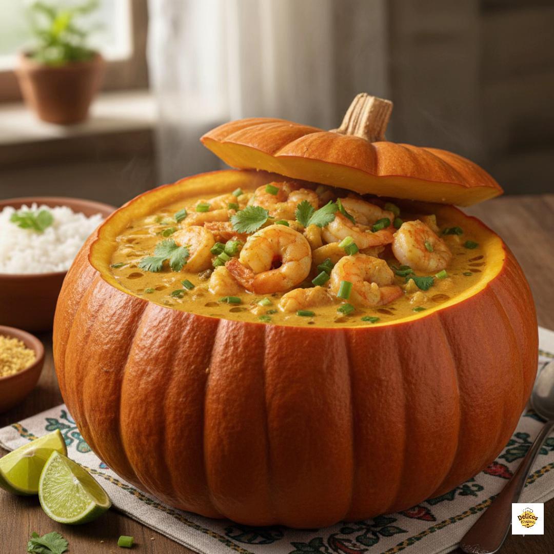 Bobó de Cangrejos en una Calabaza Moranga