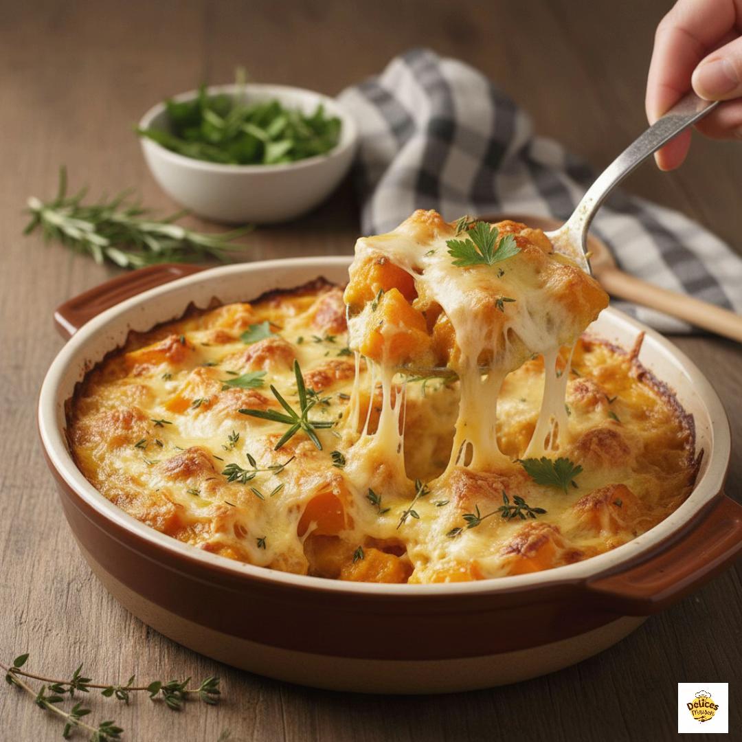Gratin de Calabacín con Queso y Hierbas