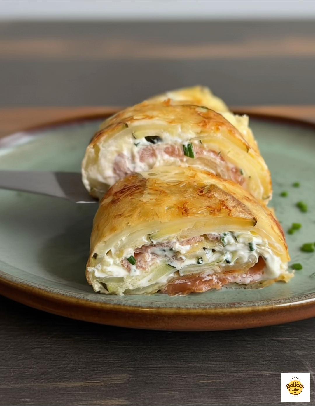 Roulés de Patatas y Calabacines con Salmon Ahumado