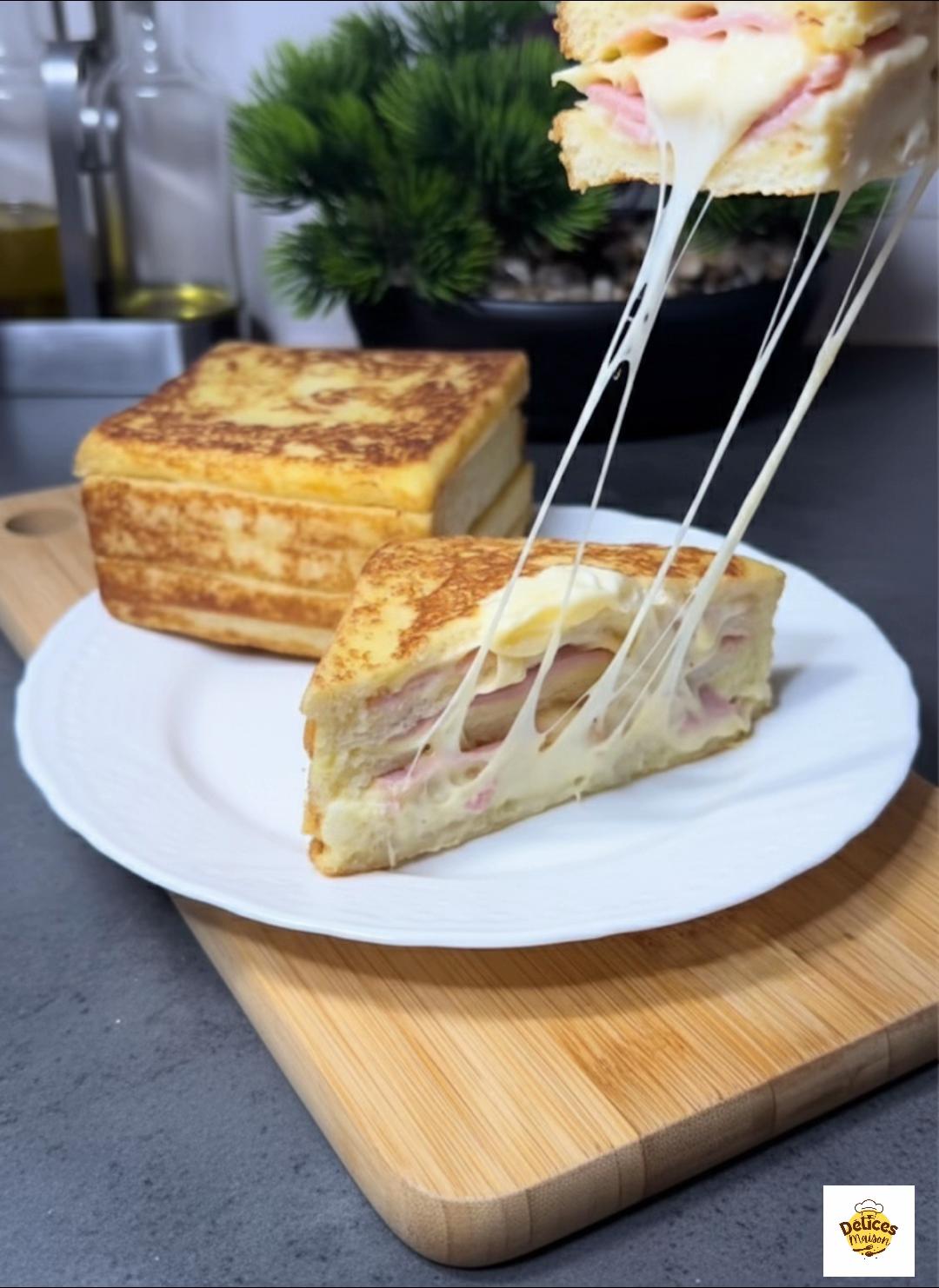 Pain Perdu Salé Revisité con Jamón y Queso
