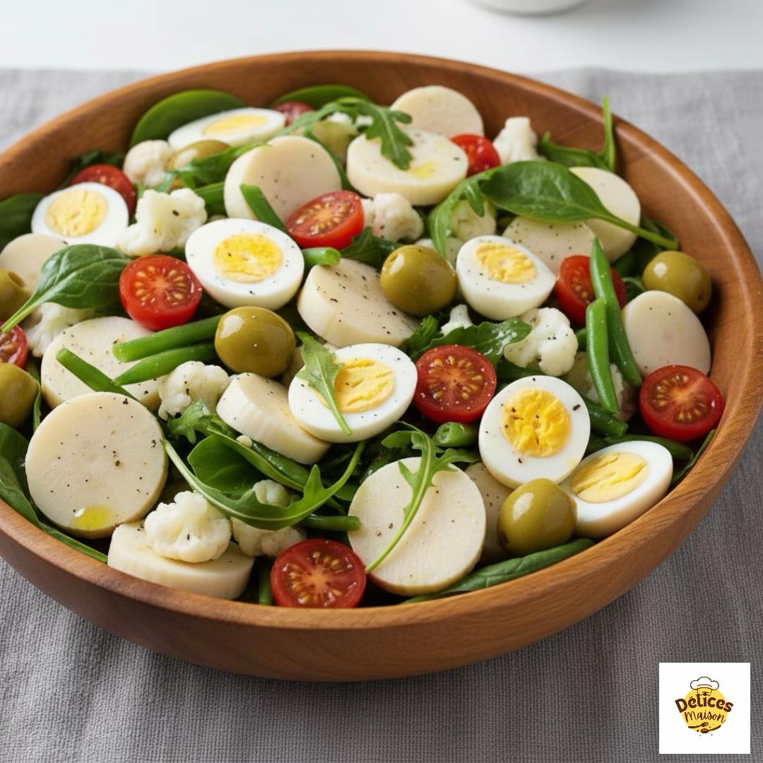 Salada Arco-Íris com Corações de Palmito