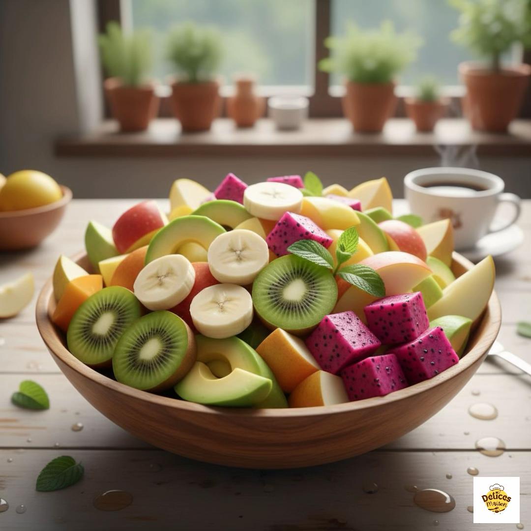Ensalada de Frutas Colorida y Crema