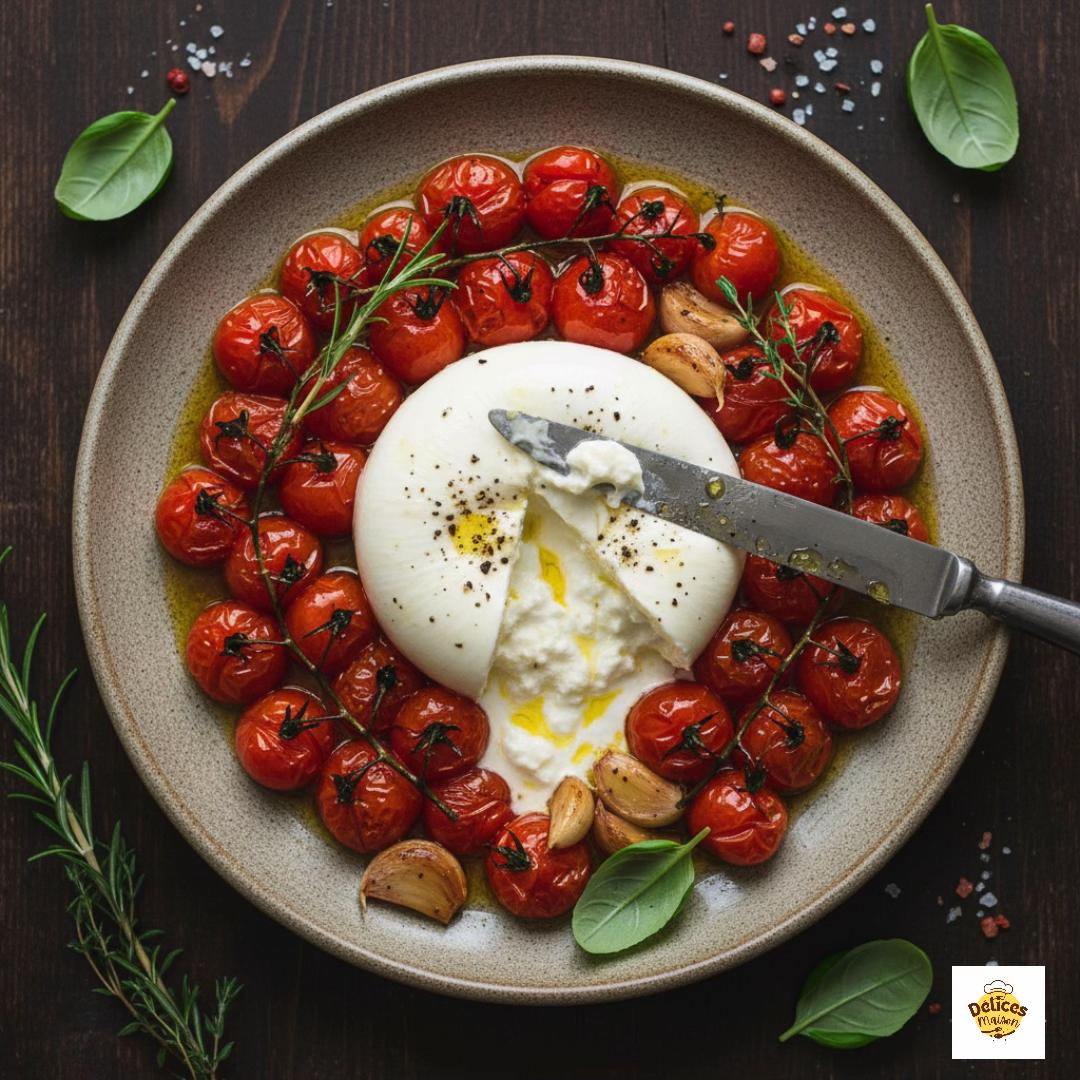 Burrata et Tomates Cerises Confites — L'Apéritif Méditerranéen Irrésistible