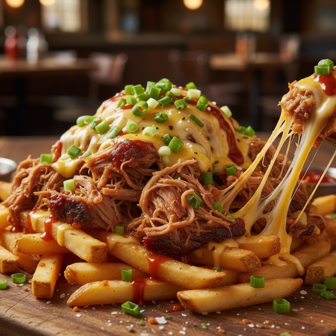 Poutine Gourmande de Cerdo Desmenuzado