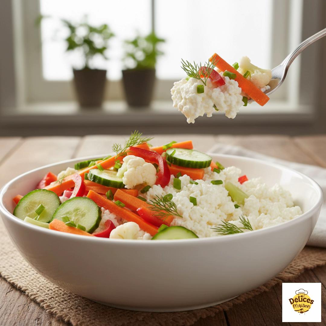 Bowl Protéiné Cottage Cheese & Légumes Sautés