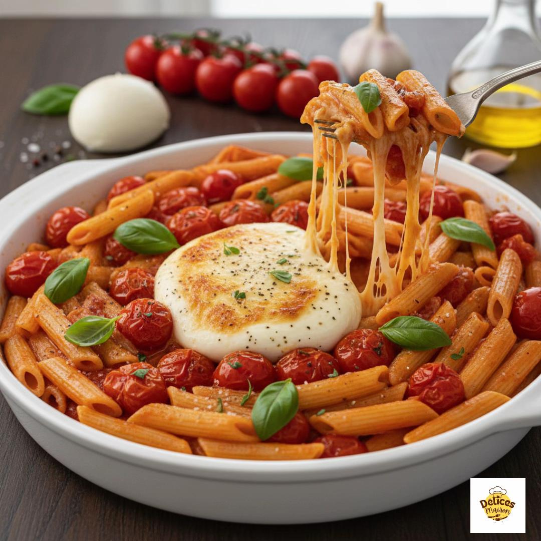 Baked Pasta with Molten Mozzarella Center