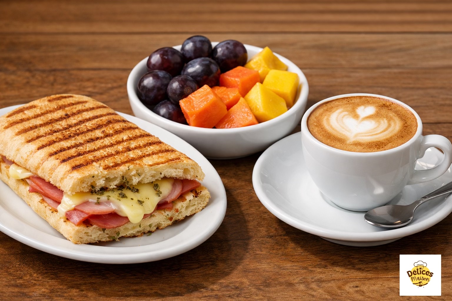 Gourmet Morning Panini: Ham, Cheese, and Oregano Sauce