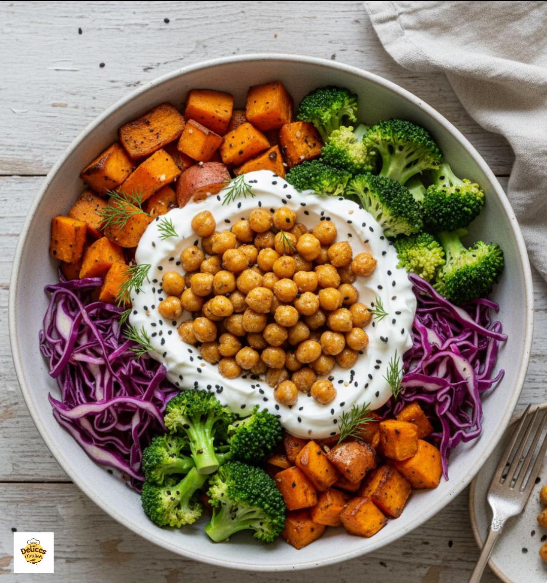 Buddha Bowl Méditerranéenne aux Pois Chiches Croustillants