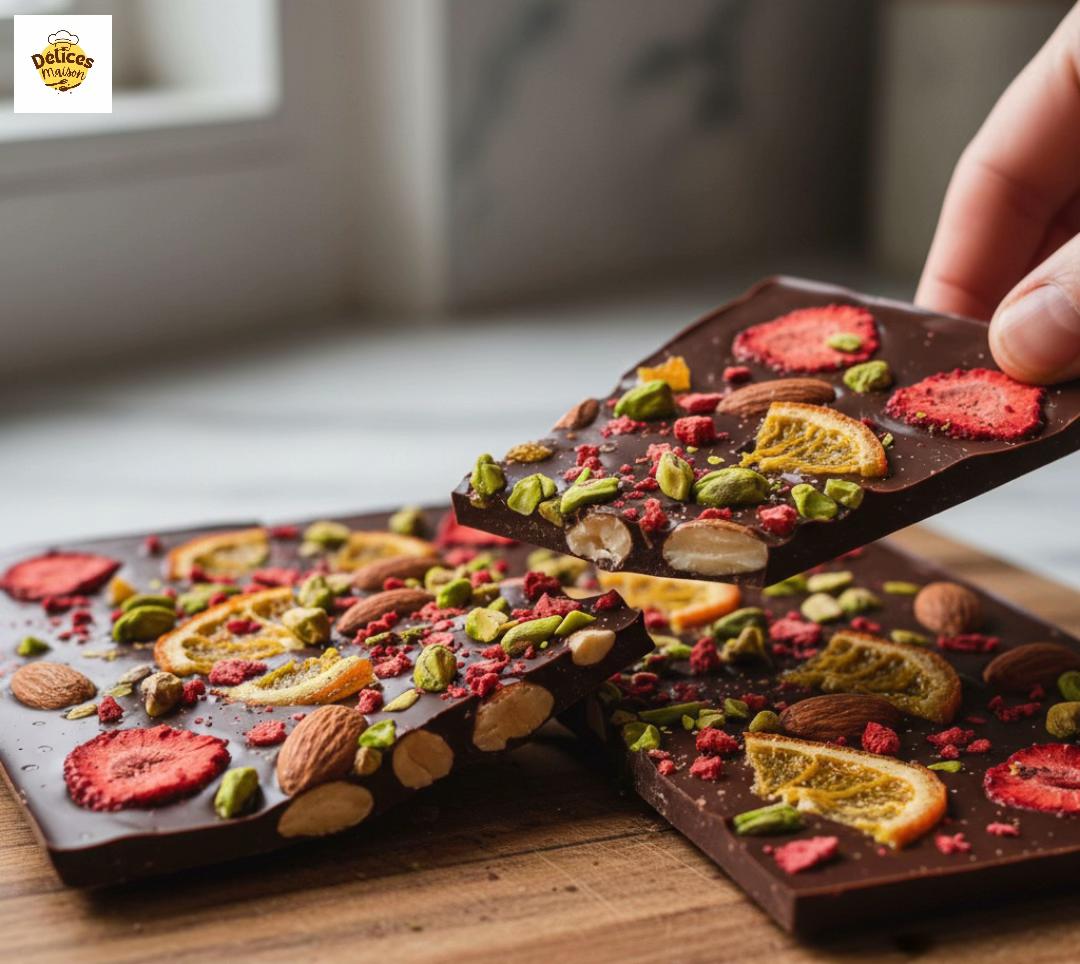 Gourmet Red Fruit and Pistachio Chocolate Bark