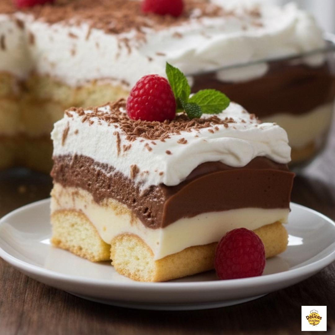 Chocolate Champagne Biscuit Cake with Fresh Fruit