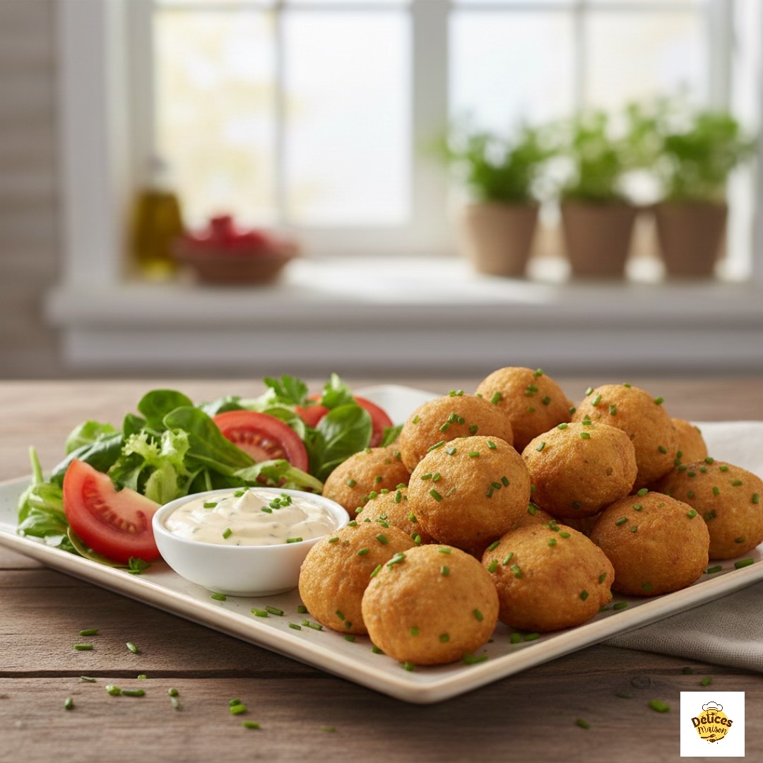 Bolinhas de Frango Douradas & Maionese Cítrica com Ervas