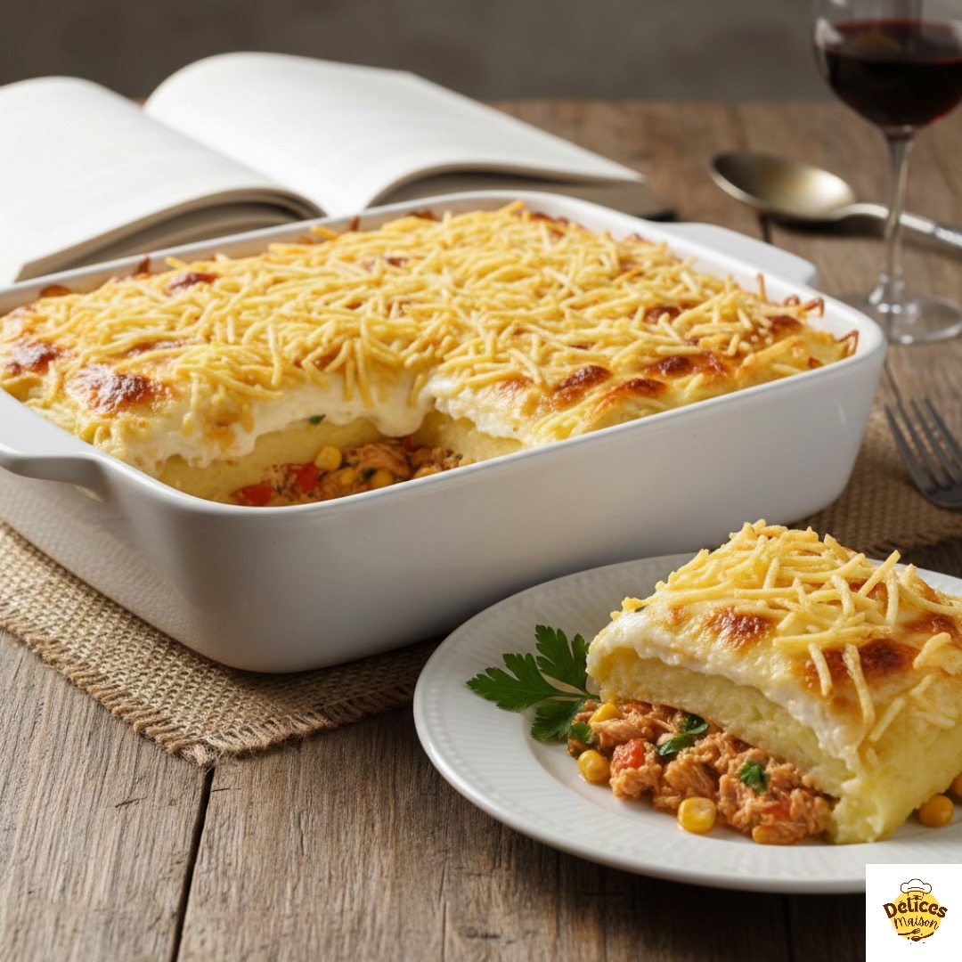 Brazilian Escondidinho: Shredded Chicken Gratin with Creamy Mashed Potatoes