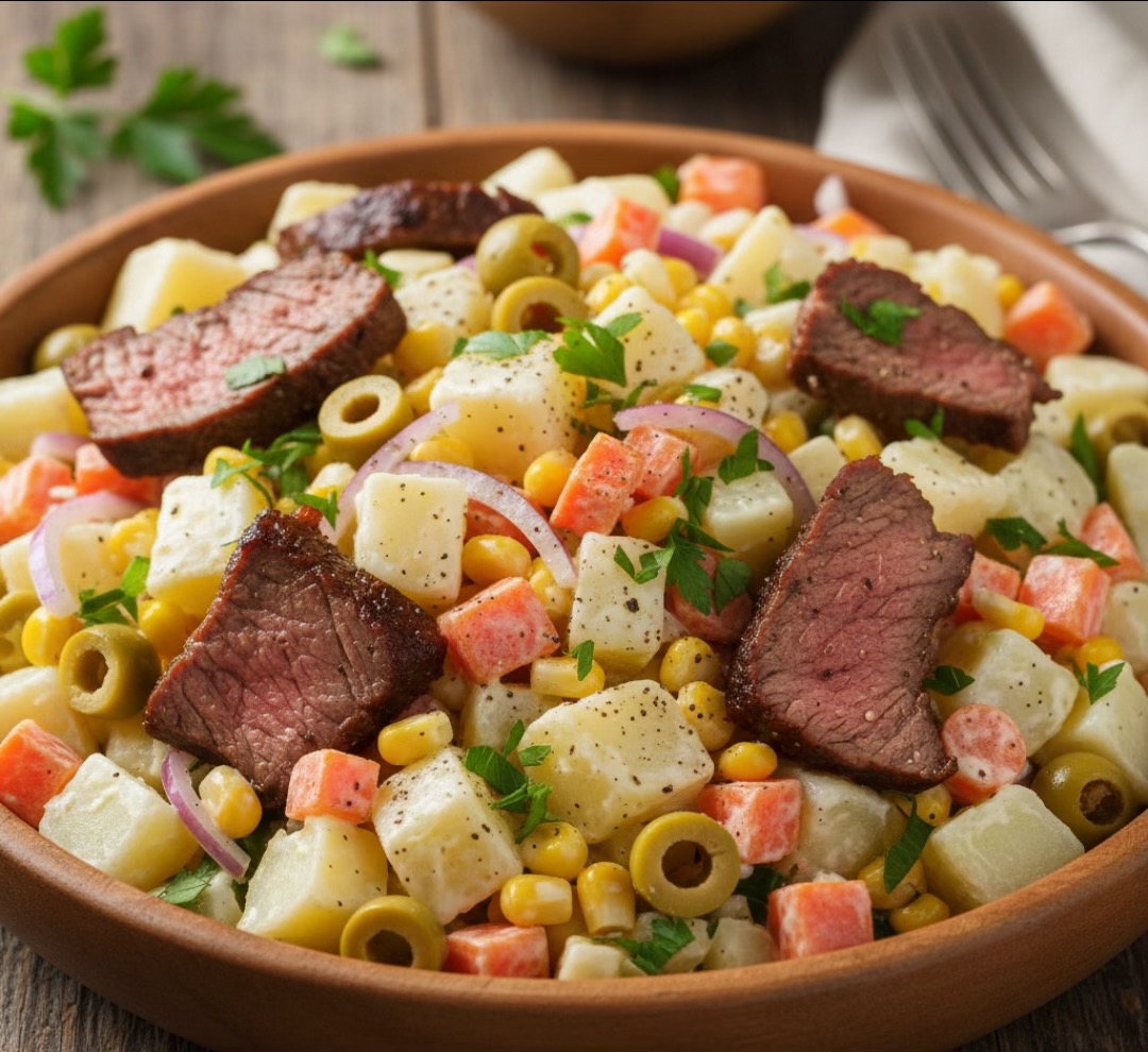 Potato, Carrot, and Roast Meat Salad