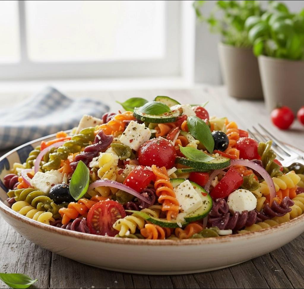 Salade de Pâtes Méditerranéenne à la Feta Fraîche