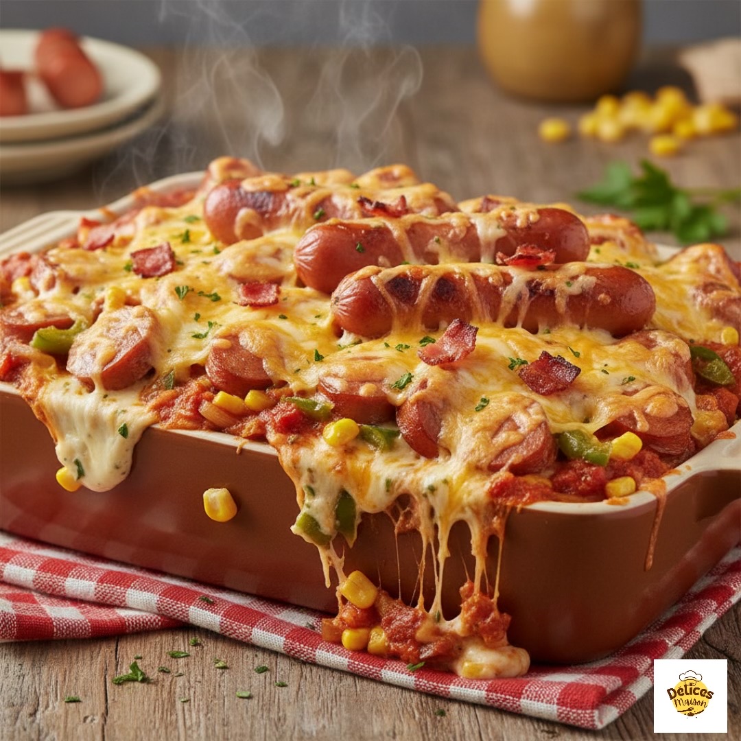 Oven-Baked Cheesy Hot Dogs