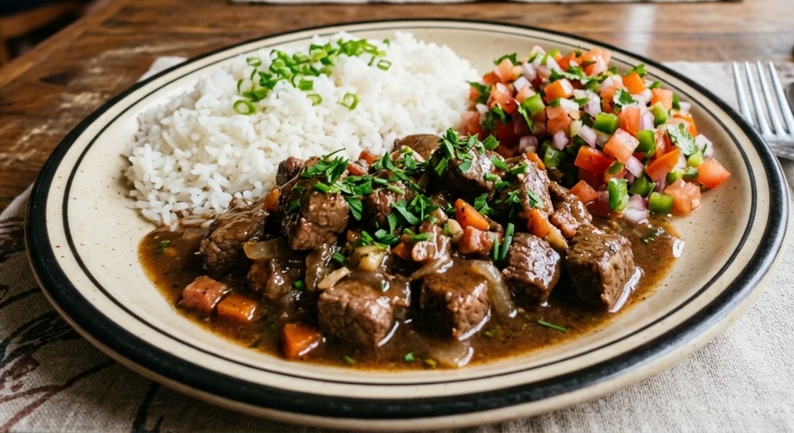 Picadinho de Filet Mignon au Vin Rouge