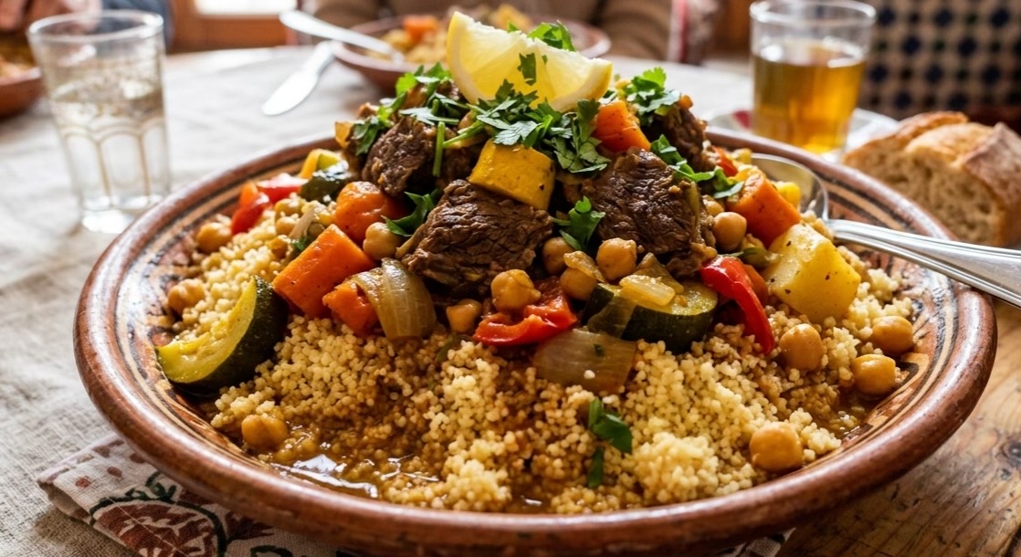 Couscous de Buey Mijotado y Verduras del Sol